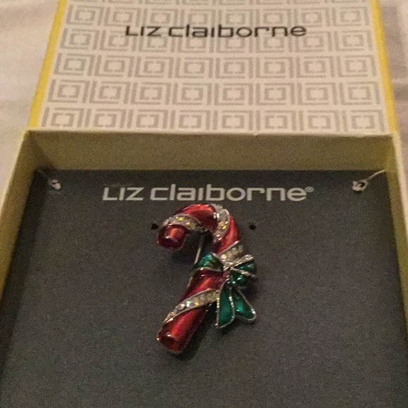 🌹NWT Liz Claiborne Rhinestone Holiday Brooch🌹 - Picture 1 of 4